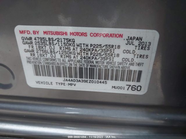 Photo 8 VIN: JA4AD3A39EZ010445 - MITSUBISHI OUTLANDER 