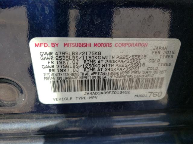 Photo 9 VIN: JA4AD3A39FZ013492 - MITSUBISHI OUTLANDER 