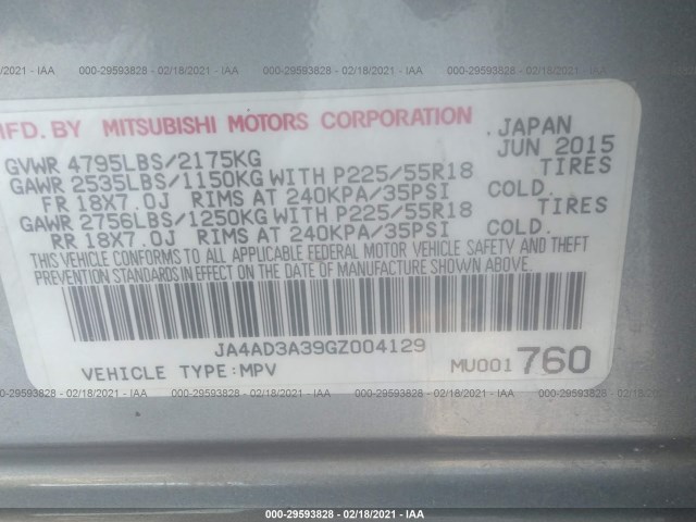 Photo 8 VIN: JA4AD3A39GZ004129 - MITSUBISHI OUTLANDER 