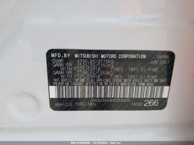 Photo 8 VIN: JA4AD3A39HZ058905 - MITSUBISHI OUTLANDER 