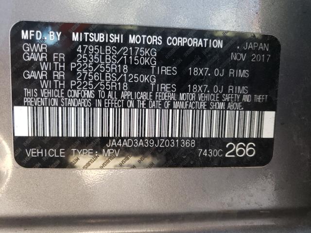 Photo 9 VIN: JA4AD3A39JZ031368 - MITSUBISHI OUTLANDER 