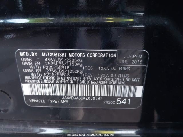 Photo 8 VIN: JA4AD3A39KZ008397 - MITSUBISHI OUTLANDER 