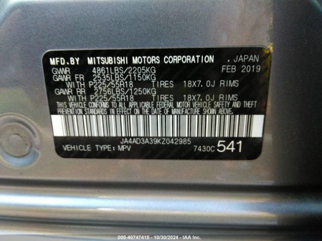 Photo 8 VIN: JA4AD3A39KZ042985 - MITSUBISHI OUTLANDER 