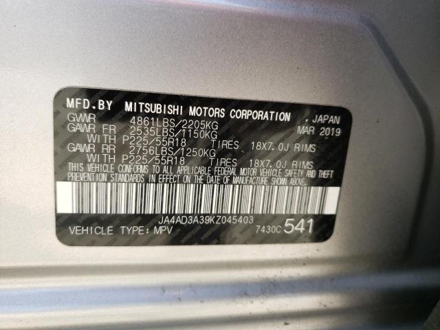 Photo 9 VIN: JA4AD3A39KZ045403 - MITSUBISHI OUTLANDER 