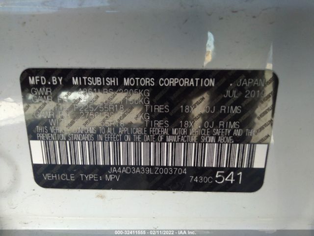 Photo 8 VIN: JA4AD3A39LZ003704 - MITSUBISHI OUTLANDER 