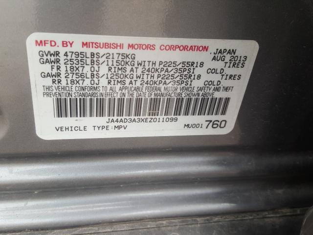 Photo 9 VIN: JA4AD3A3XEZ011099 - MITSUBISHI OUTLANDER 