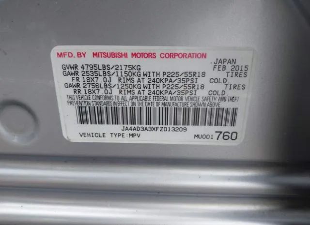 Photo 8 VIN: JA4AD3A3XFZ013209 - MITSUBISHI OUTLANDER 