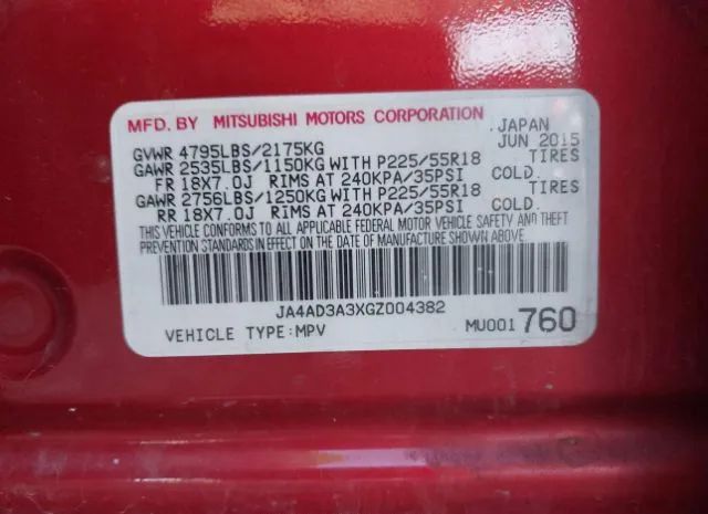 Photo 8 VIN: JA4AD3A3XGZ004382 - MITSUBISHI OUTLANDER 