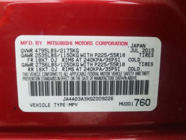 Photo 9 VIN: JA4AD3A3XGZ009226 - MITSUBISHI OUTLANDER 