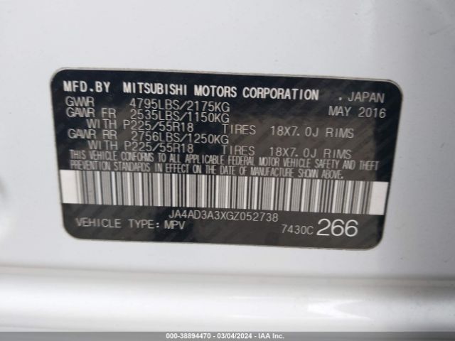 Photo 8 VIN: JA4AD3A3XGZ052738 - MITSUBISHI OUTLANDER 