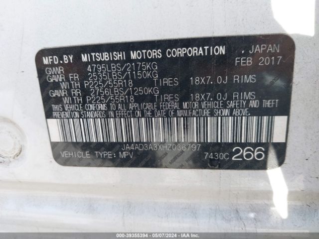 Photo 8 VIN: JA4AD3A3XHZ036797 - MITSUBISHI OUTLANDER 