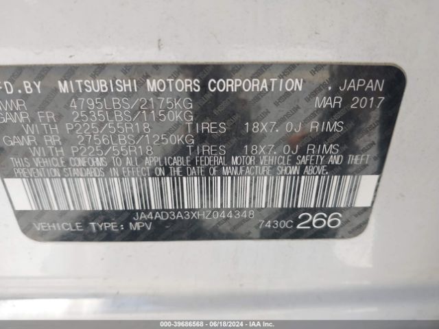 Photo 8 VIN: JA4AD3A3XHZ044348 - MITSUBISHI OUTLANDER 