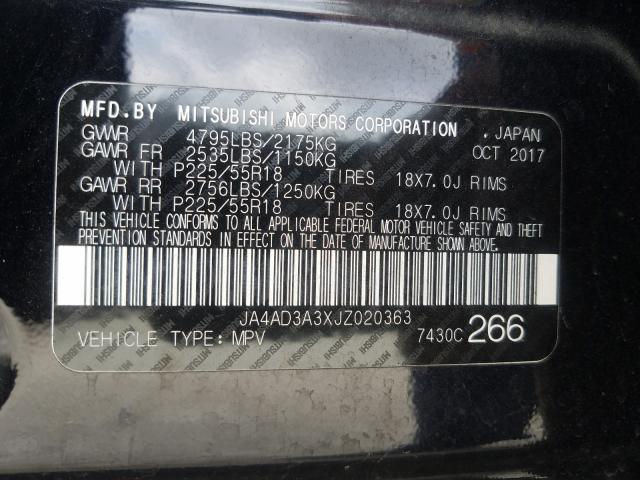 Photo 9 VIN: JA4AD3A3XJZ020363 - MITSUBISHI OUTLANDER 