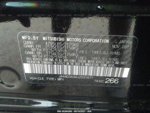 Photo 8 VIN: JA4AD3A3XJZ031671 - MITSUBISHI OUTLANDER 