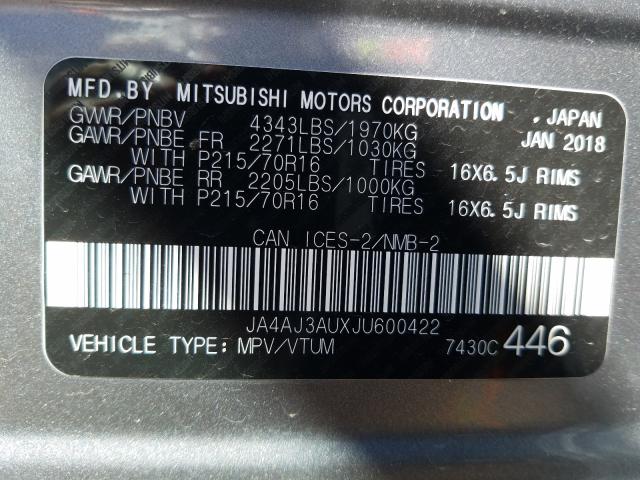 Photo 9 VIN: JA4AJ3AUXJU600422 - MITSUBISHI RVR SE 