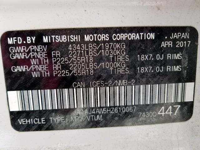 Photo 8 VIN: JA4AJ4AW5HZ610067 - MITSUBISHI RVR SE LIM 