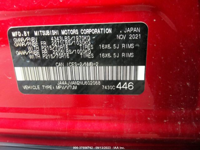 Photo 8 VIN: JA4AJVAW2NU602068 - MITSUBISHI RVR 