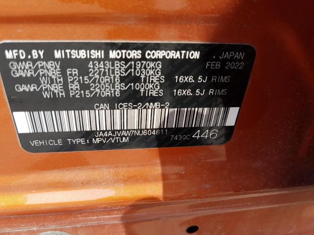 Photo 12 VIN: JA4AJVAW7NU604611 - MITSUBISHI OUTLANDER 