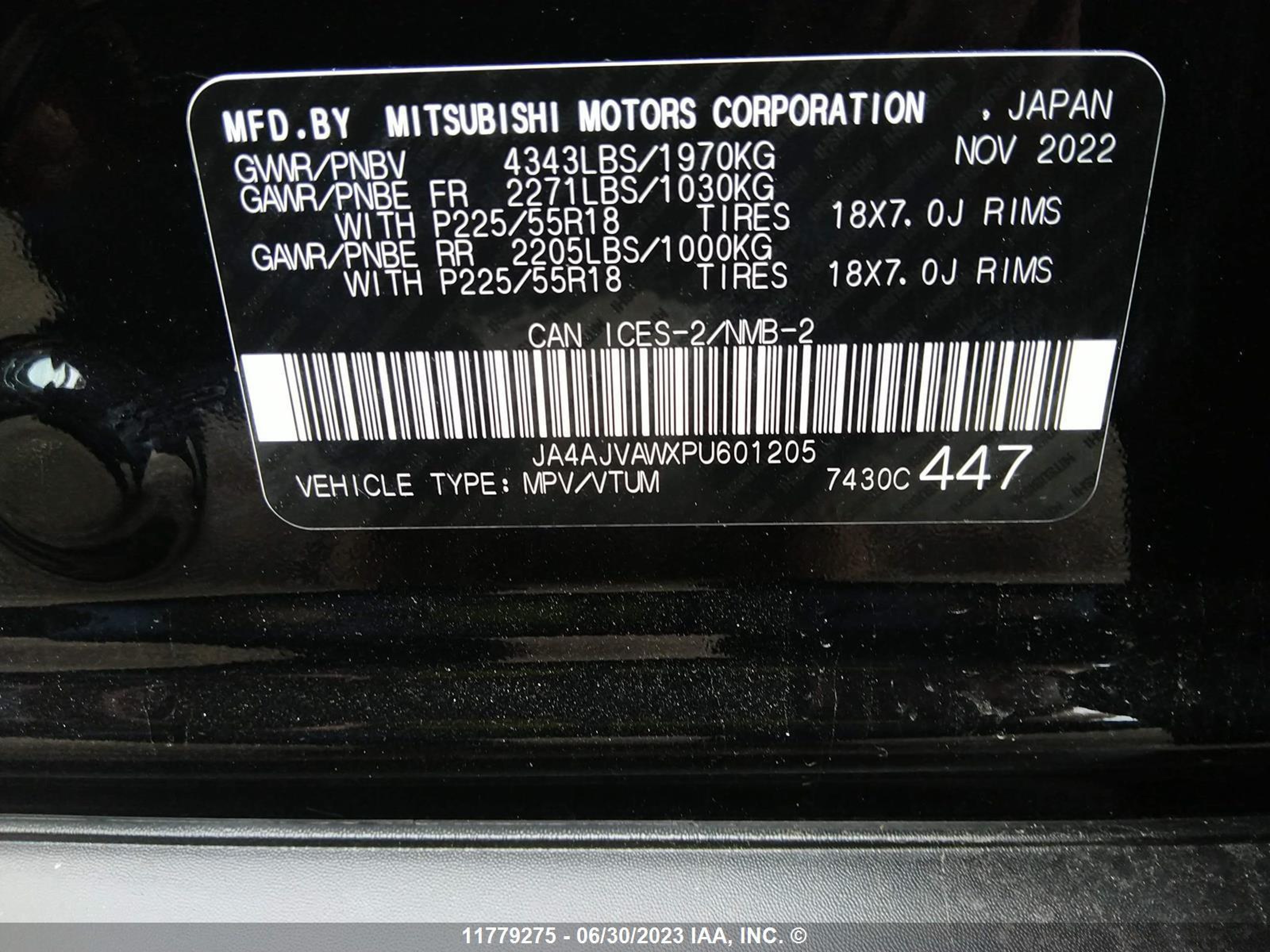 Photo 8 VIN: JA4AJVAWXPU601205 - MITSUBISHI RVR 