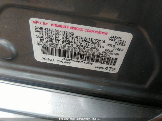 Photo 8 VIN: JA4AP3AU0BZ013908 - MITSUBISHI OUTLANDER SPORT 