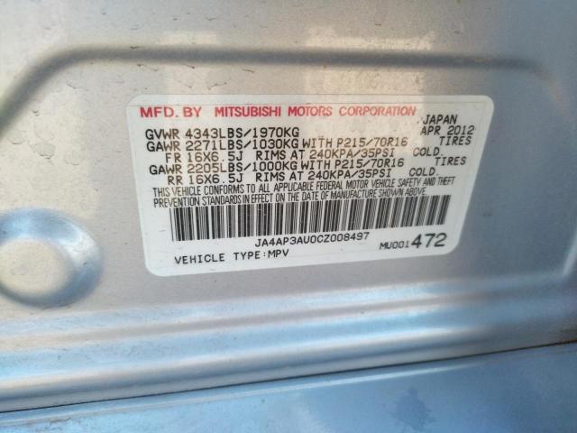 Photo 9 VIN: JA4AP3AU0CZ008497 - MITSUBISHI OUTLANDER 