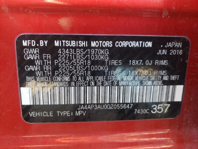 Photo 9 VIN: JA4AP3AU0GZ055647 - MITSUBISHI OUTLANDER 