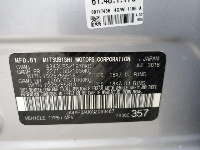 Photo 12 VIN: JA4AP3AU0GZ063487 - MITSUBISHI OUTLANDER 