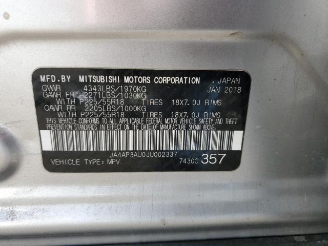 Photo 12 VIN: JA4AP3AU0JU002337 - MITSUBISHI OUTLANDER 