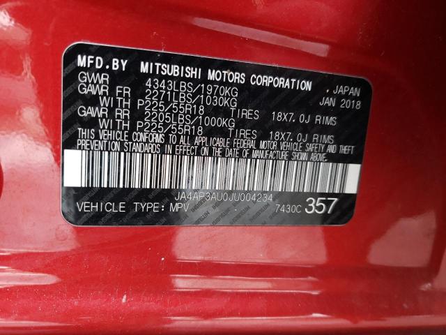 Photo 12 VIN: JA4AP3AU0JU004234 - MITSUBISHI OUTLANDER 