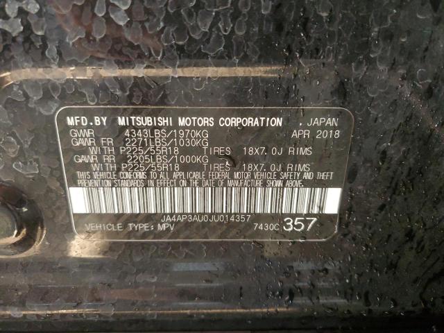 Photo 12 VIN: JA4AP3AU0JU014357 - MITSUBISHI OUTLANDER 