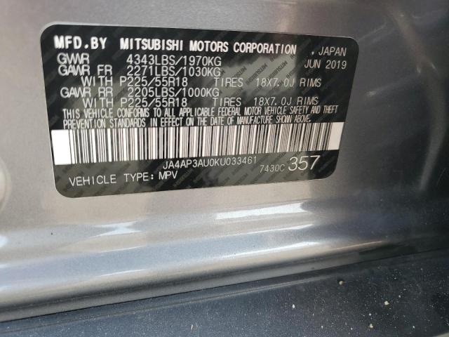 Photo 11 VIN: JA4AP3AU0KU033461 - MITSUBISHI OUTLANDER 