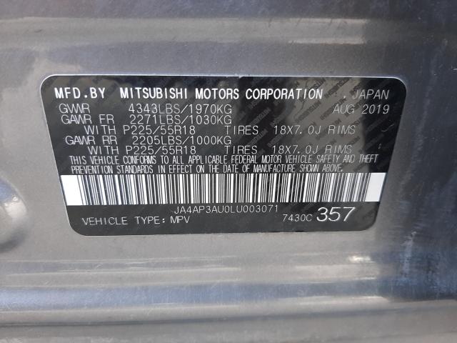 Photo 9 VIN: JA4AP3AU0LU003071 - MITSUBISHI OUTLANDER 