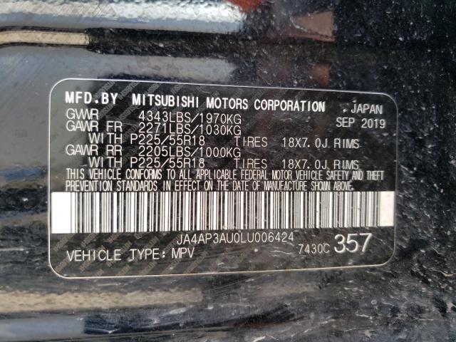 Photo 9 VIN: JA4AP3AU0LU006424 - MITSUBISHI OUTLANDER 