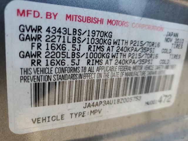 Photo 11 VIN: JA4AP3AU1BZ005753 - MITSUBISHI OUTLANDER 