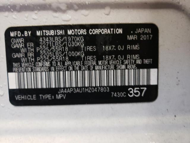 Photo 9 VIN: JA4AP3AU1HZ047803 - MITSUBISHI OUTLANDER 