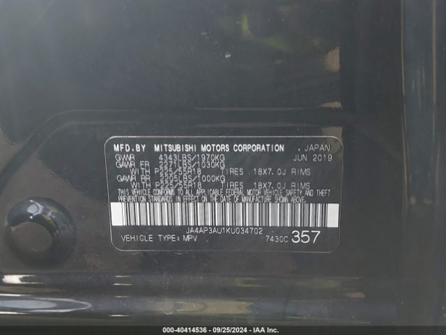 Photo 8 VIN: JA4AP3AU1KU034702 - MITSUBISHI OUTLANDER SPORT 