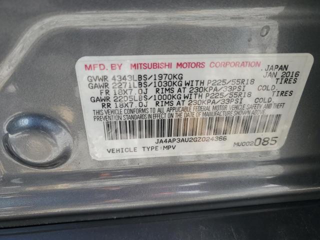 Photo 12 VIN: JA4AP3AU2GZ024366 - MITSUBISHI OUTLANDER 