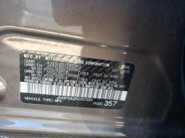 Photo 9 VIN: JA4AP3AU2HZ007293 - MITSUBISHI OUTLANDER 