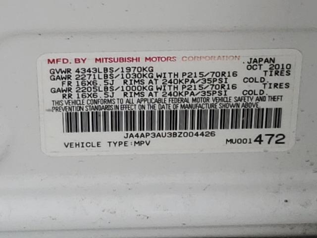 Photo 9 VIN: JA4AP3AU3BZ004426 - MITSUBISHI OUTLANDER 