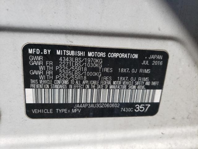 Photo 9 VIN: JA4AP3AU3GZ060602 - MITSUBISHI OUTLANDER 