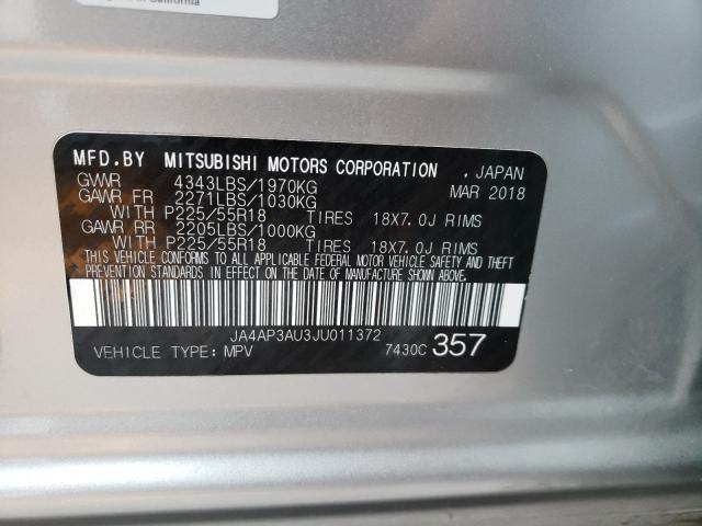 Photo 9 VIN: JA4AP3AU3JU011372 - MITSUBISHI OUTLANDER SPORT 