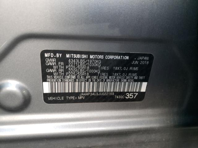 Photo 9 VIN: JA4AP3AU3JU022159 - MITSUBISHI OUTLANDER 