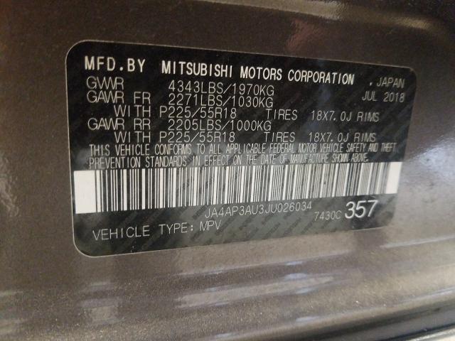 Photo 9 VIN: JA4AP3AU3JU026034 - MITSUBISHI OUTLANDER 