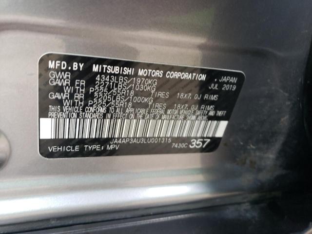 Photo 11 VIN: JA4AP3AU3LU001315 - MITSUBISHI OUTLANDER 