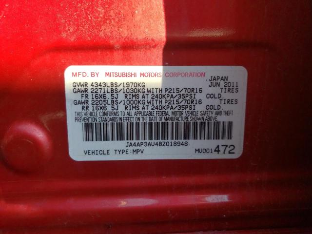 Photo 12 VIN: JA4AP3AU4BZ018948 - MITSUBISHI OUTLANDER 