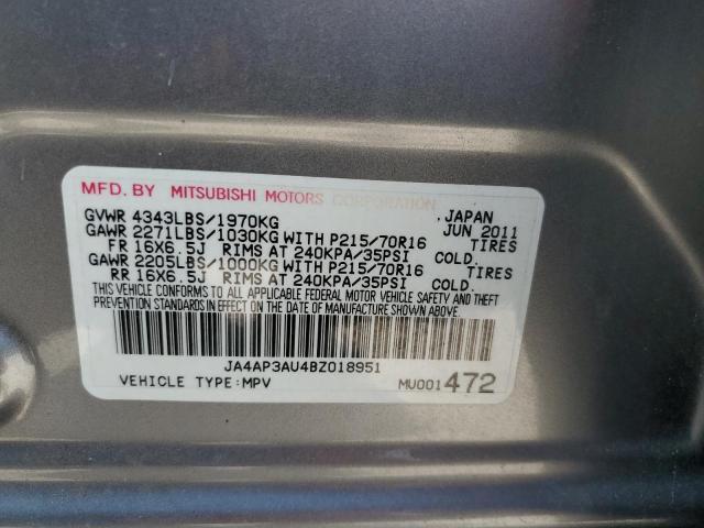 Photo 11 VIN: JA4AP3AU4BZ018951 - MITSUBISHI OUTLANDER 