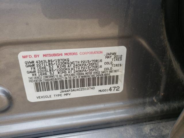 Photo 9 VIN: JA4AP3AU4CZ010740 - MITSUBISHI OUTLANDER 