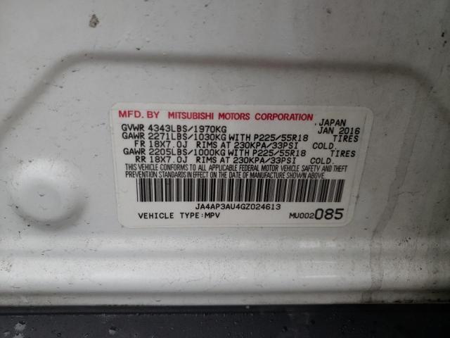 Photo 12 VIN: JA4AP3AU4GZ024613 - MITSUBISHI OUTLANDER 