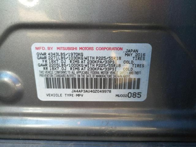 Photo 11 VIN: JA4AP3AU4GZ049978 - MITSUBISHI OUTLANDER 