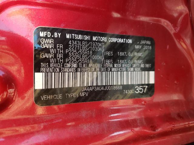 Photo 9 VIN: JA4AP3AU4JU018668 - MITSUBISHI OUTLANDER 